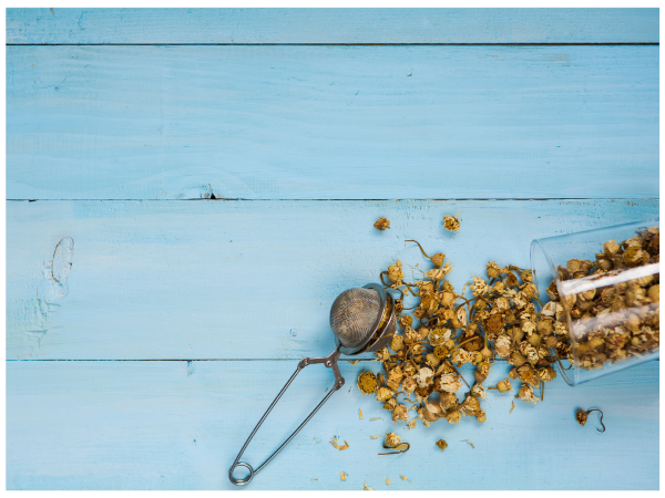 Dried chamomile buds for tea